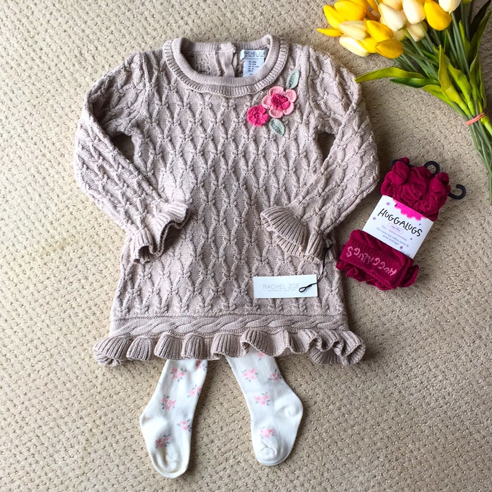 Rachel Zoe sweater dress and accessories